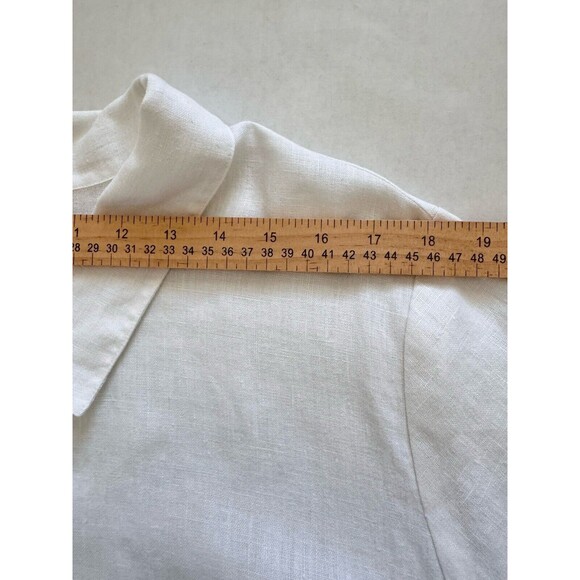 Vtg John Paul Richard Linen Shirt 3X Embroidered Short Sleeve Button Boxy Top - Picture 10 of 12